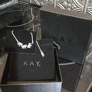 Kay Silver Elephant Bolo Bracelet  Sterling Silver Like New! Diamonds